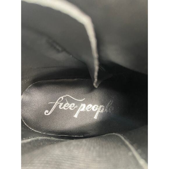 Free People Crosby Dark Brown Leather Wood Sole Clog Boots Size 41 - Picture 3 of 5